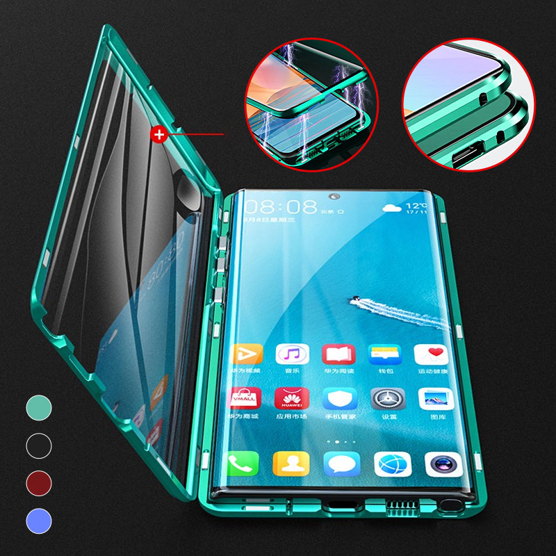 Magnetic Tempered Glass Double-sided Phone Case For Samsung(b)