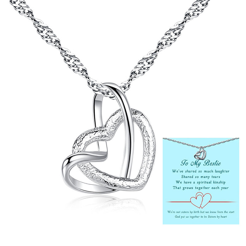 💞Interlocking Heart Necklace -👩‍❤️‍👩''God put us together to be sisters by heart''💝