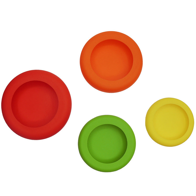 Pack of 4 Silicone Lids Universal Stretchy Silicone Cover