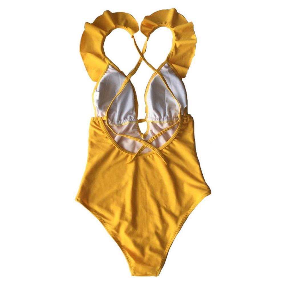 Heart Falbala One-Piece Swimsuit
