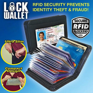 Black Leather Fraud Protector Card Case