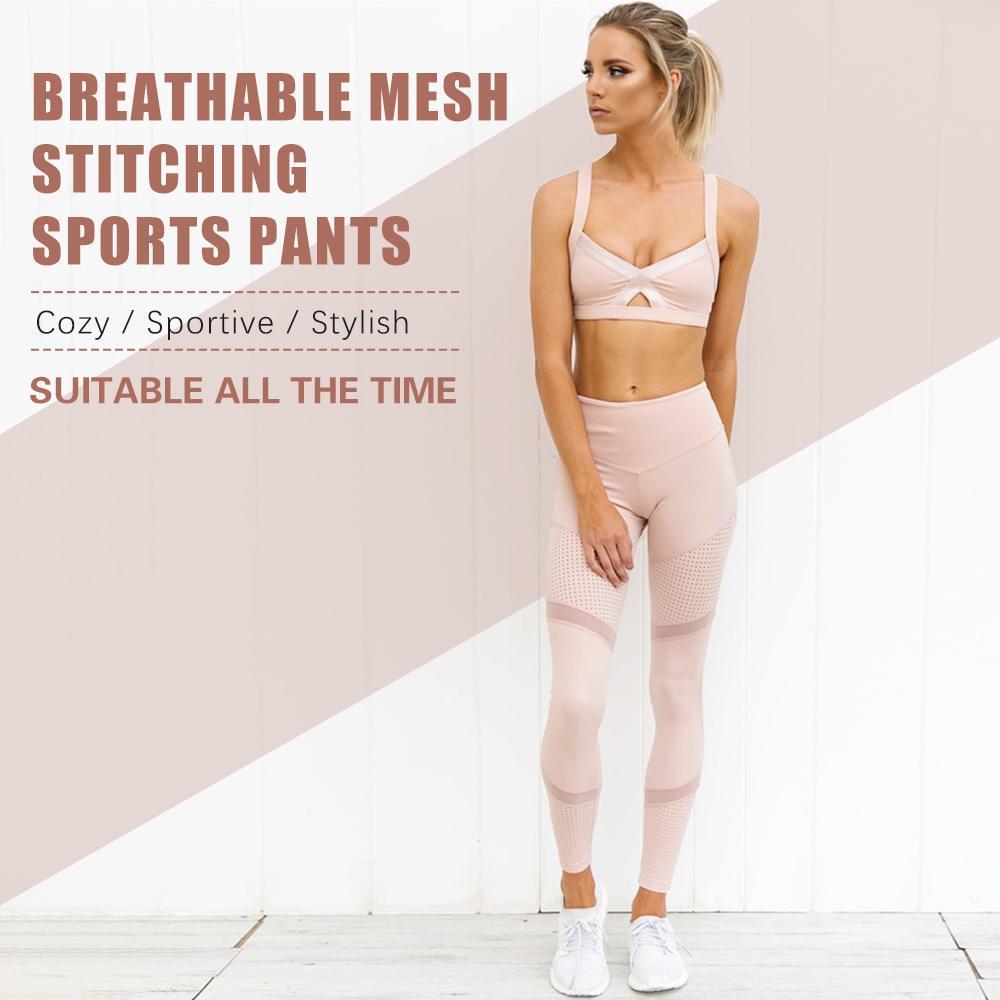 Breathable Mesh Stitching Sports Pants