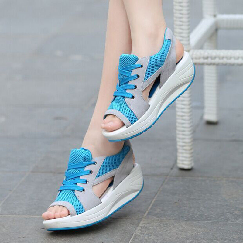 Breathable Platform Sandals with Wedge Heel
