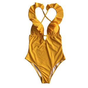 Heart Falbala One-Piece Swimsuit