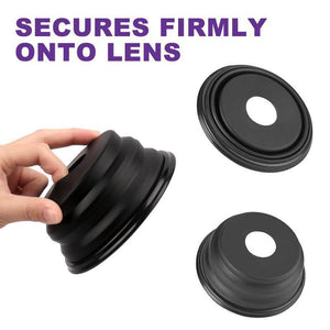 Flexible Telescopic lens hood for phone or camera
