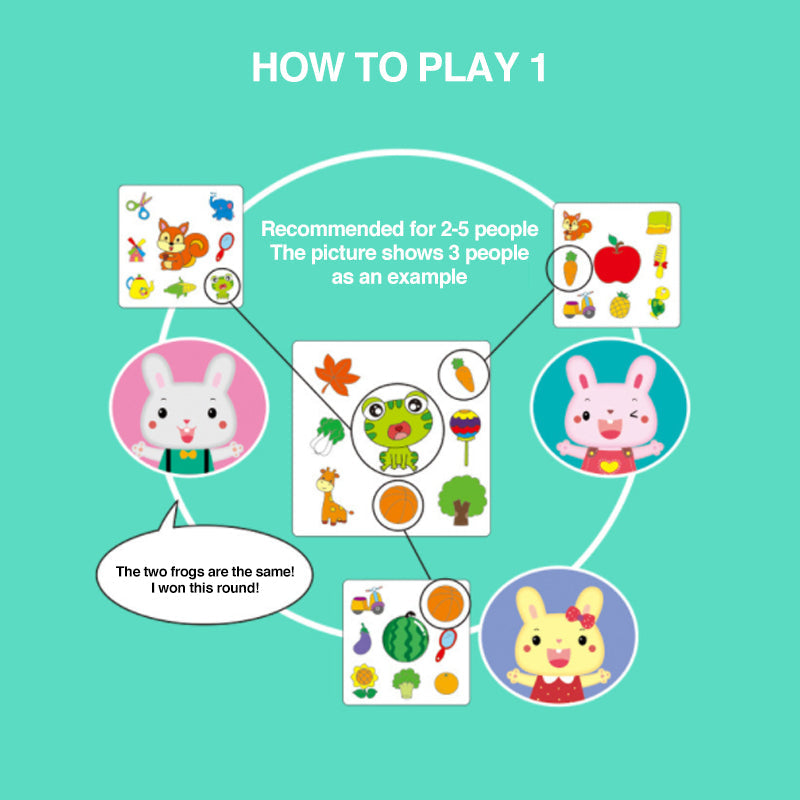 Children's educational toy animal cards, 54Pcs