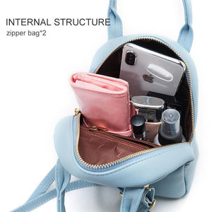 PU Leather Cute Candy Color Mini Backpack