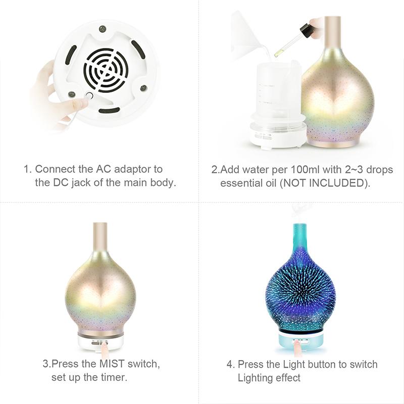 Colorful Glass Aroma Humidifier