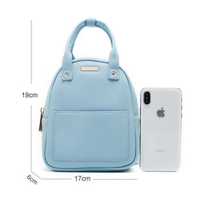 PU Leather Cute Candy Color Mini Backpack