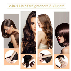 Hirundo 2-IN-1 Silky Hair Straightener & Curling Iron