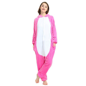 Animal cartoon warm hooded pajamas onesie