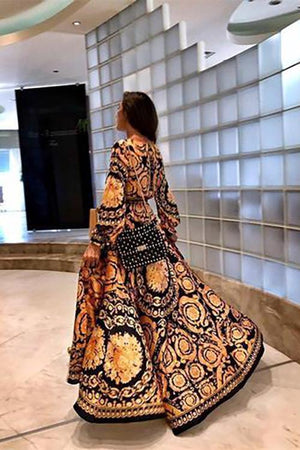 New Elegant designer inspired Vintage floral wrap maxi dress