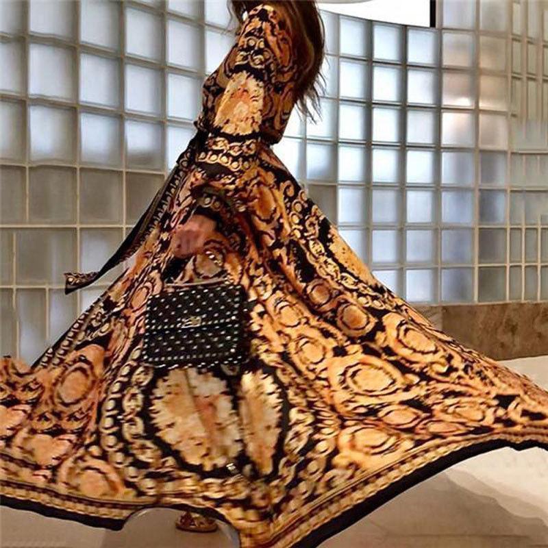 New Elegant designer inspired Vintage floral wrap maxi dress