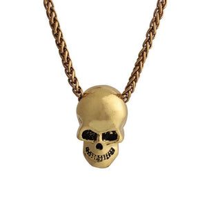 Halloween Punk Gothic Skull Head Pendant Necklace