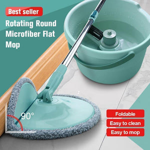 Rotating Round Microfiber Flat Mop