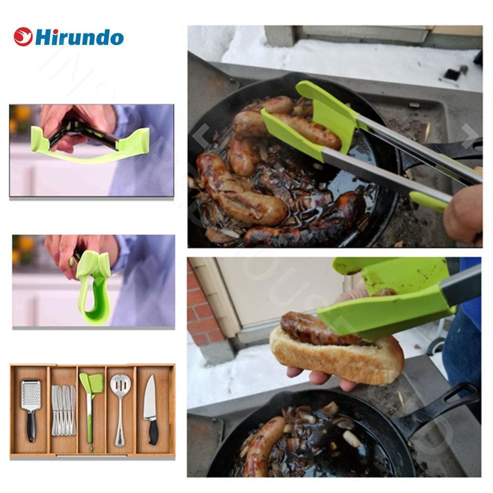 Hirundo 2 in 1 Kitchen Spatula and Tongs - 1 pair ( Large&Small）